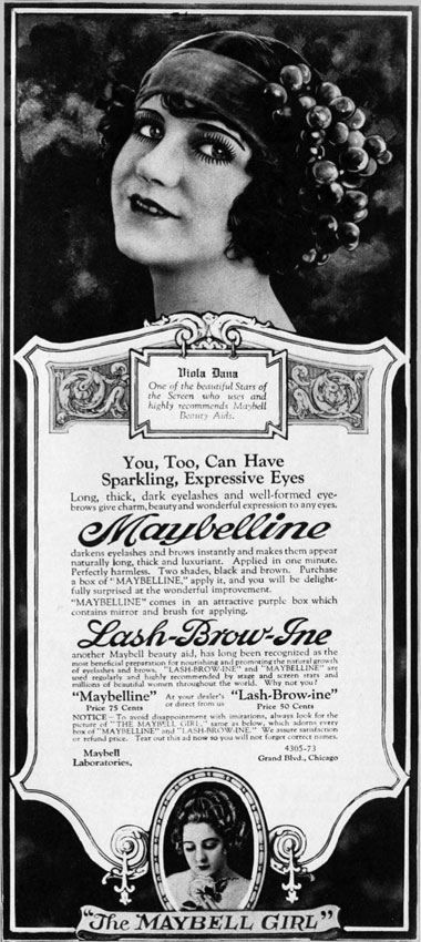 In 1917 Tom Lyle Williams developed a new product for darkening and lengthening eyelashes he called it Maybelline