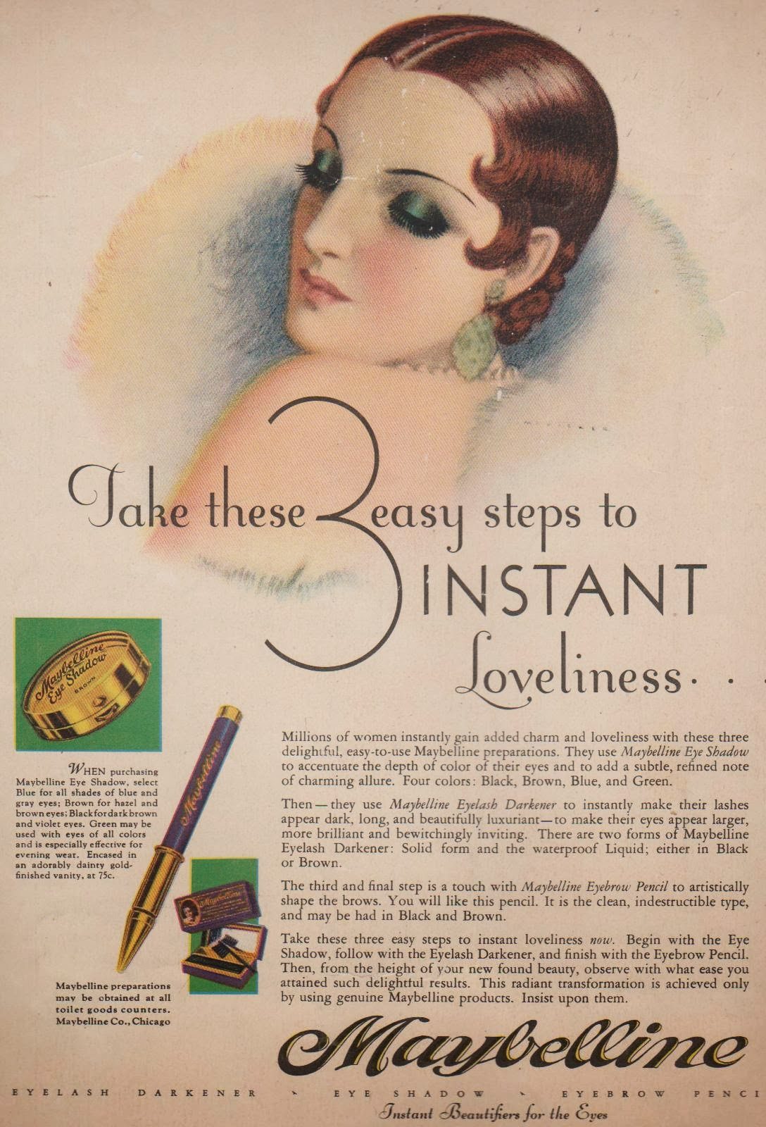 Maybelline provided an inexpensive eye beautifier that mirrored a woman’s favorite Glamour Queen