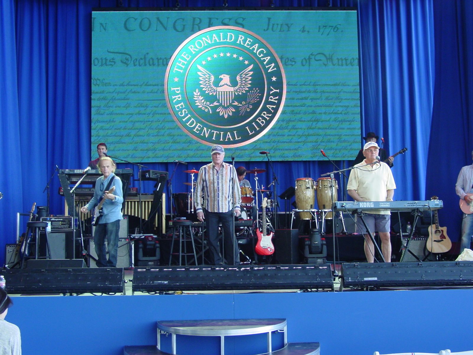 Maybelline Heir Chuck Williams with the Beach Boys at Reagan’s 100 year Birthday celebration