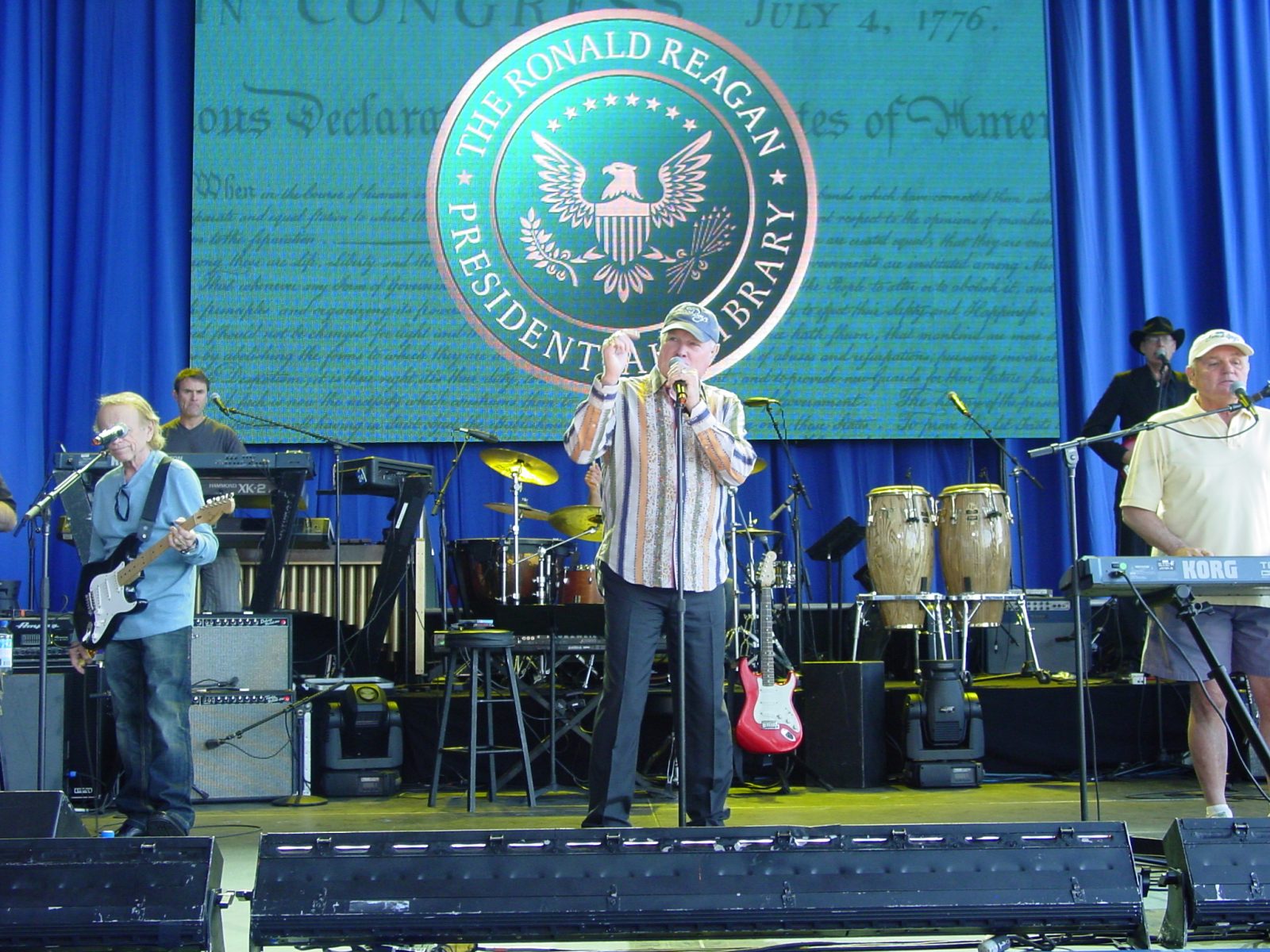 Maybelline Heir Chuck Williams with the Beach Boys at Reagan’s 100 year Birthday celebration