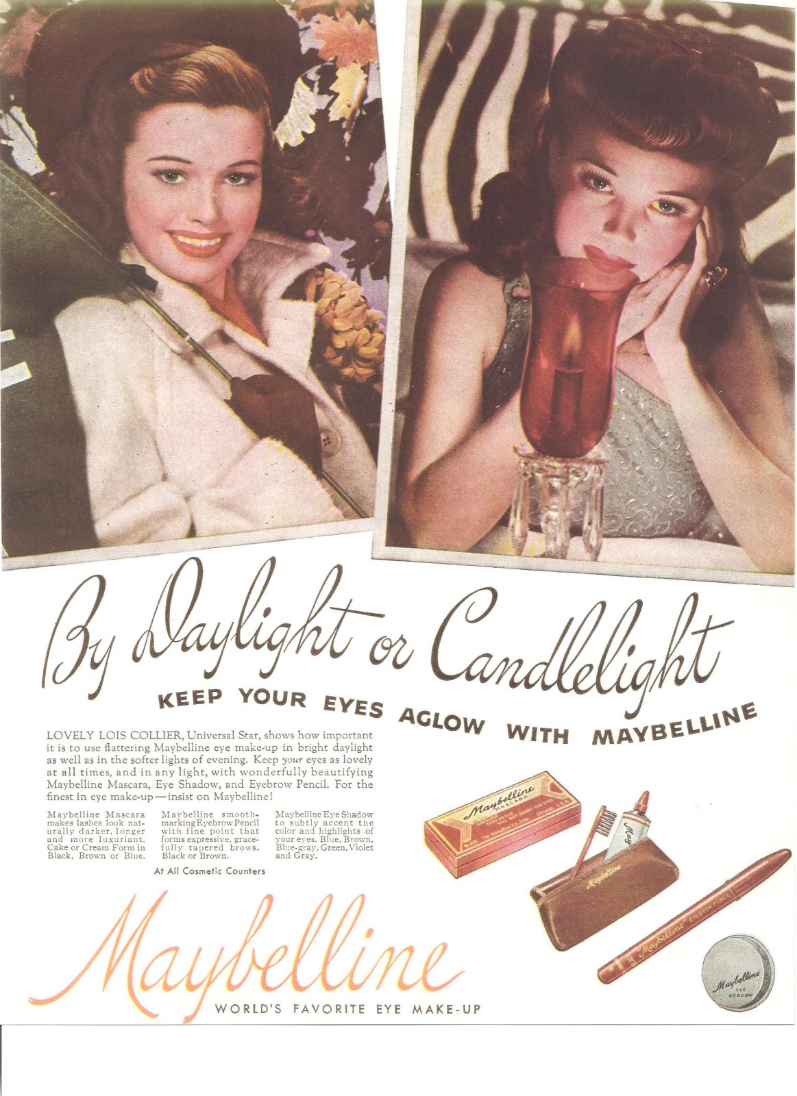 MAYBELLINE MODEL LOIS COLLIER  and the Hollywood Star System.