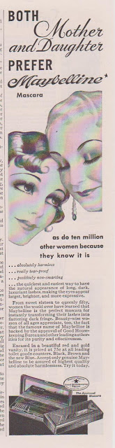 : VINTAGE HOLLYWOOD MAKE UP 1938 Maybelline ad featuring “Good Housekeeping Stamp of Approval”