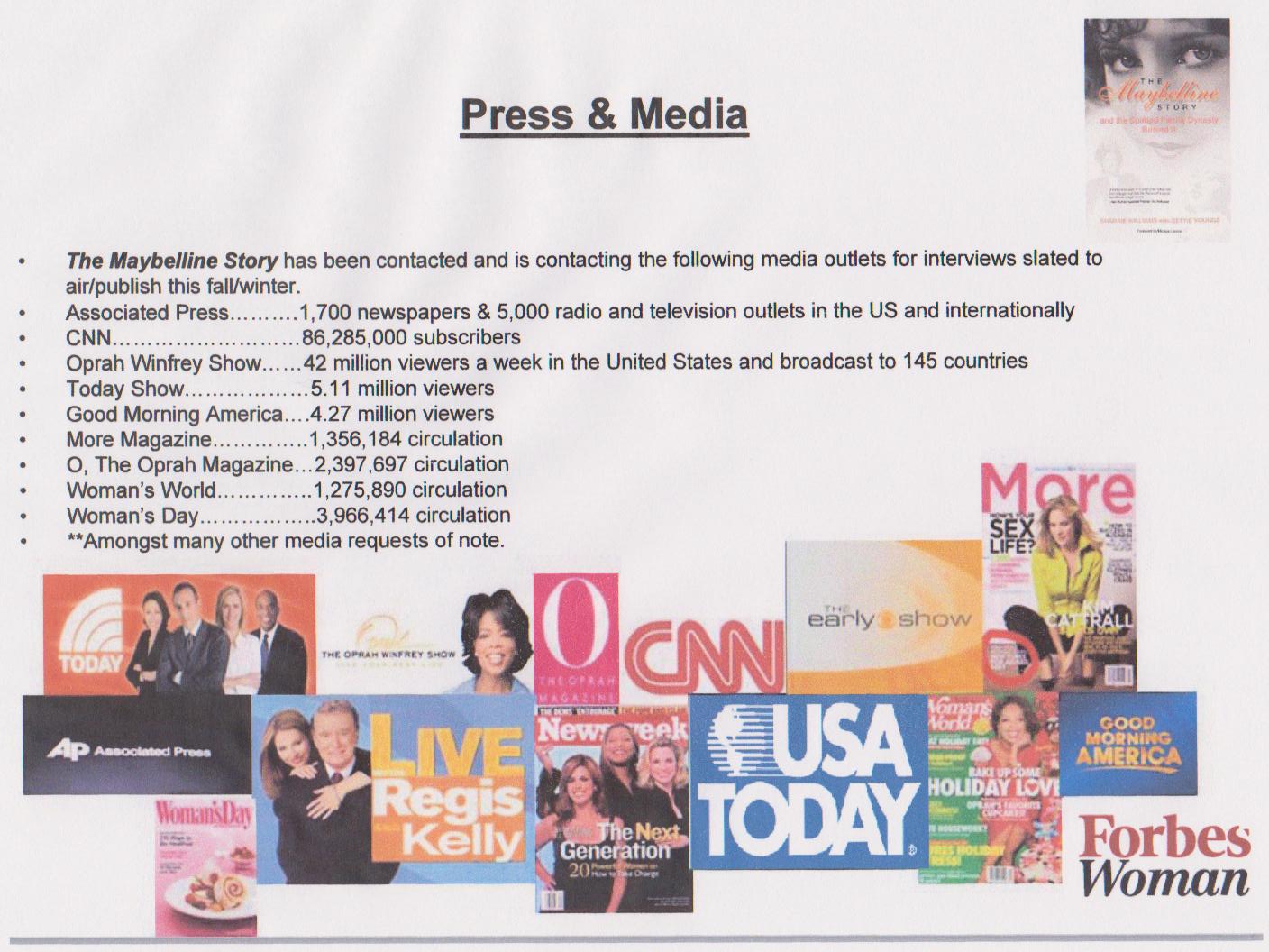 Maybelline Story Press and Media with Levine Communication.