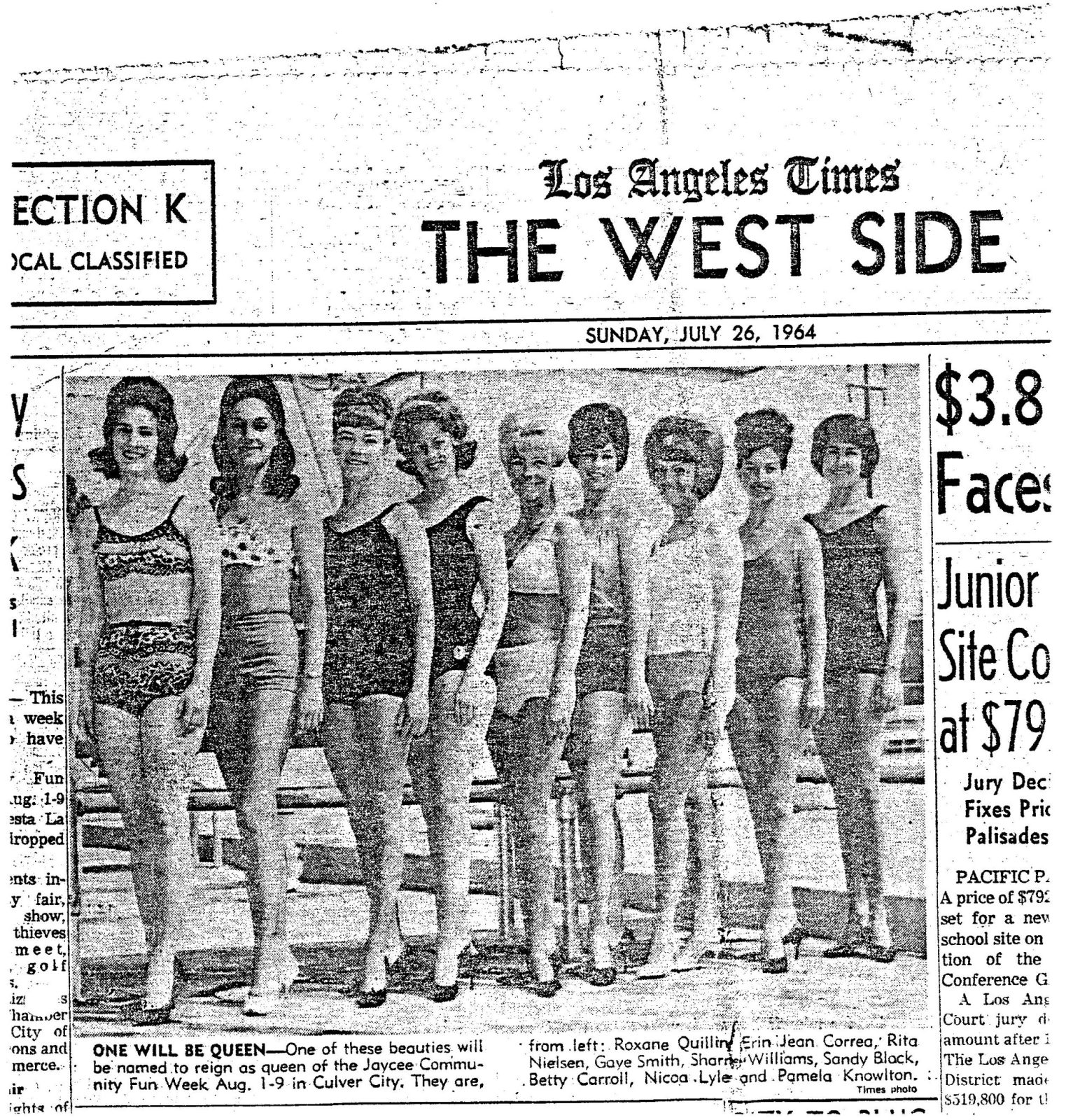 I THOUGHT I WAS THE MARY AND SHE WAS THE RHODA… I was disqualified from the Miss Culver City Beauty Contest for trying out for a TV show called Room 222 in 1964.