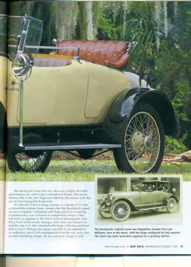 Maybelline “1917 Paige” featured in Hemmings Classic Car Magazine May 2016