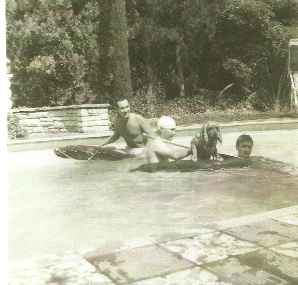 A DAY AT THE VILLA VALENTINO…..Tom Lyle with his nephew’s living the California Dream, 1946.