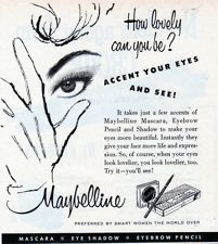 VINTAGE HOLLYWOOD GLAMOUR – BLACK AND WHITE MAYBELLINE ADS, 50’s STYLE