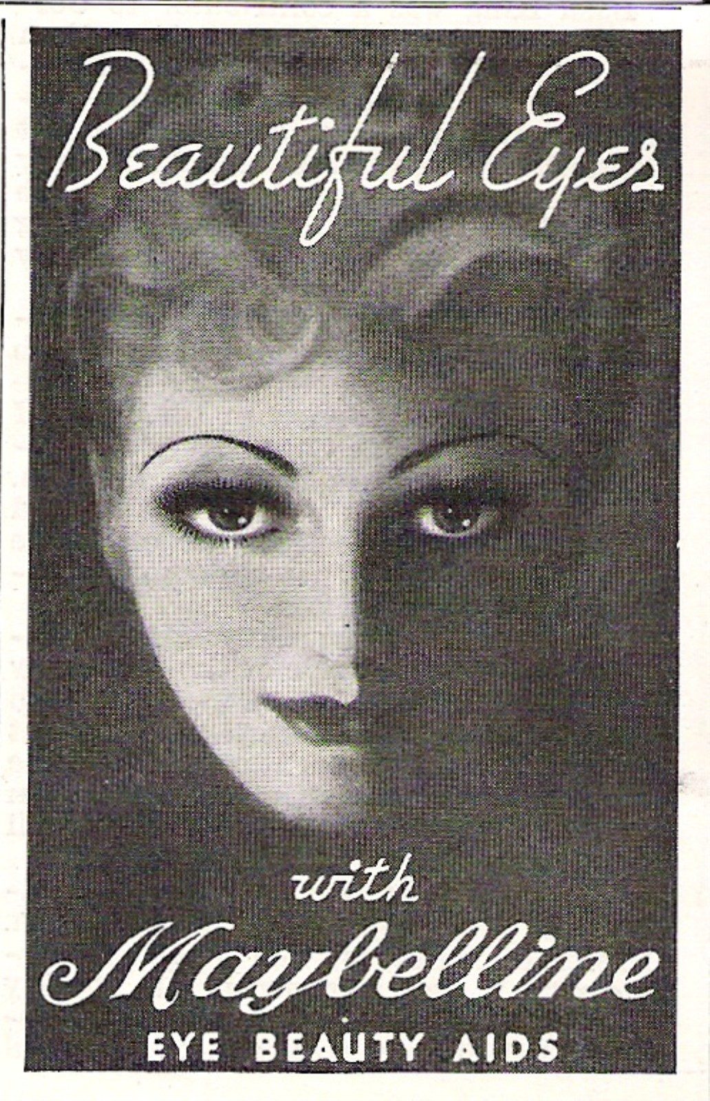 Maybelline Art Deco ads transform from black and white into eye-popping color during the 1930s