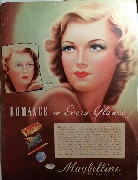 Maybelline’s advertising strategy featured Romance while focusing on selling War Bonds during WWll