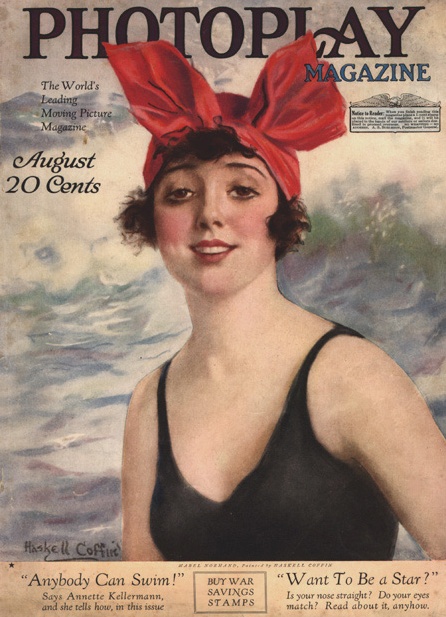 Maybelline models on vintage Photoplay magazines.